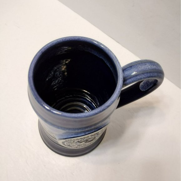 September Fest Grey Fox Pottery USA 20oz Beer Mug Handmade Blue Stein Festival - Picture 4 of 7